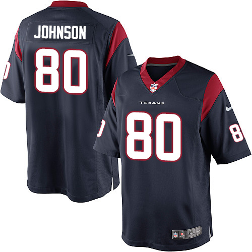 Youth Limited Andre Johnson Nike Jersey Navy Blue Home - #80 NFL Houston Texans